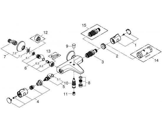Термостат для ванны GROHE GRT 800 1/2 34567000:13104 – изображение 6