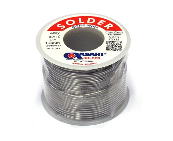 Припой (1.6 мм, 0.25 кг, Sn60/Pb40, FС5000 флюс RMA) ASAHI 00-00000312 