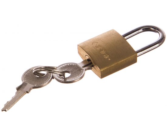 Навесной мини замок Зубр латунный корпус, 20 мм, Профессионал 37130-20_z01 