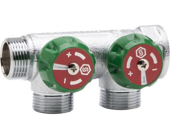 Регулирующий коллектор STOUT 3/4, 2 отвода 3/4ЕК SMB-6850-343402 RG008UJF3O1AHM 