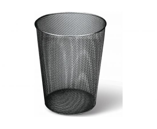 Металлическая корзина для бумаг BRAUBERG Germanium большая, 9 литров, черная 231958 