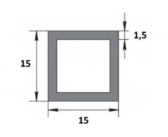 Алюминиевый профиль ЛУКА Сделай сам, труба квадратная 15х15х1.5, 2000 мм, 5 шт. УТ000002504 – изображение 2