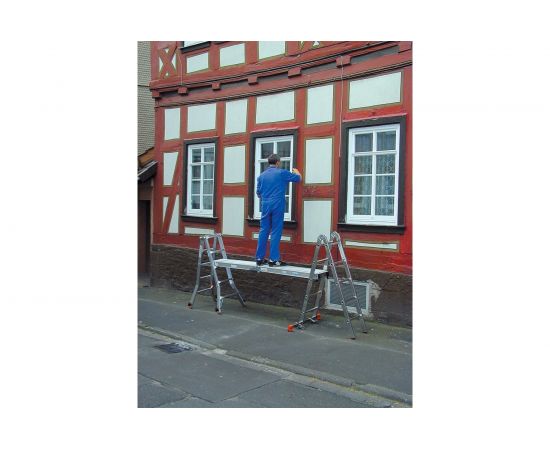 Шарнирная телескопическая стремянка Krause MONTO TELEMATIC 4х4 перекладины 129956 – изображение 2