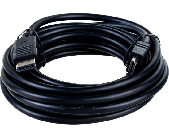 Кабель DisplayPort-HDMI Cablexpert 5м 20M/19M черный экран пакет CC-DP-HDMI-5M – изображение 2