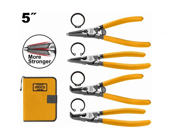 Набор съемников стопорных колец INGCO INDUSTRIAL 125 мм, 4 предмета HCCPS26125 – изображение 2