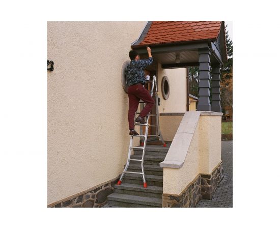 Шарнирная телескопическая стремянка Krause MONTO TELEMATIC 4х4 перекладины 129956 – изображение 3