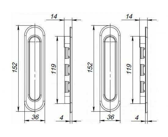 Ручки для раздвижных дверей PUNTO Soft LINE SL-010 SN 38601 – изображение 3