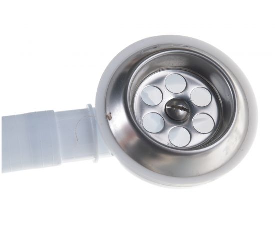 Сифон для ванны АНИ Пласт трубный, пробка на цепочке 1 1/2 дюйма x 40 мм, гофра, 40х50 мм, нержавеющая сетка E155 025-0044 – изображение 3