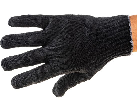 Хлопчатобумажные перчатки DolleX, с ПВХ, 4 нитки, упаковка 200 пар, черные, 200PVX-4B – изображение 4