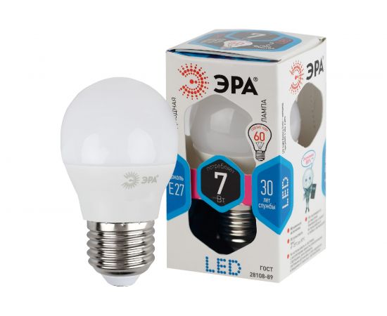 Светодиодная лампа ЭРА LED smd P45-7w-840-E27 Б0020554 – изображение 4