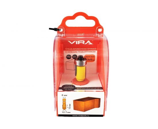 Фреза кромочная прямая (12.7х13 мм; нижний подшипник 12.7 мм) VIRA 553332 