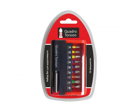 Набор бит 10 предметов Quadro Torsion 490010 