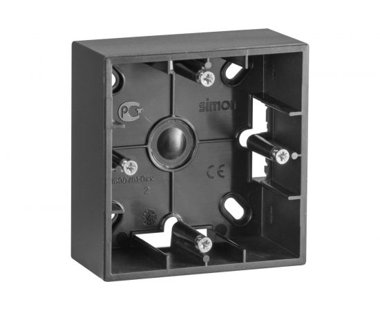 Монтажная коробка Simon для накладного монтажа, 1 пост, графит 1590751-038 