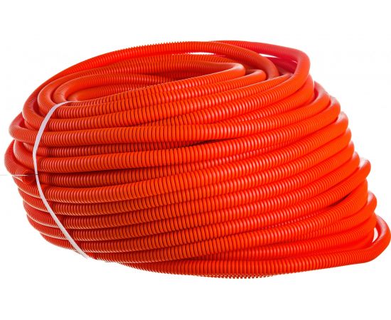 Труба ПНД Экопласт гофрированная легкая, с зондом диаметр 20 мм, цвет оранжевый, 100м 20120-OR 