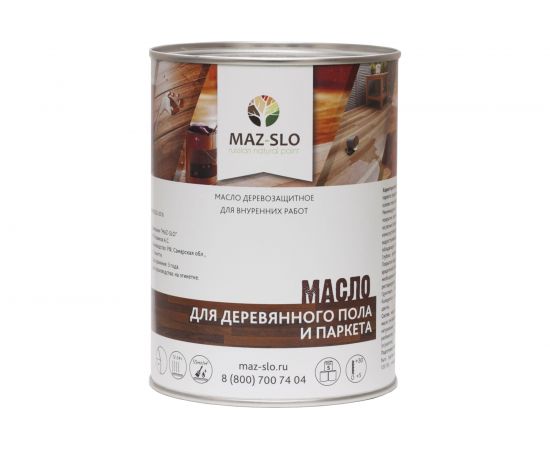 Масло для деревянного пола и паркета MAZ-SLO цвет Снег, 1 л 8072917 
