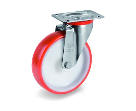 Колесо поворотное с подшипником скольжения (80х30 мм; 120 кг; полиуретан/полиамид) Tellure Rota 604201 