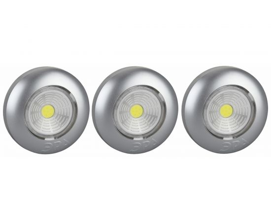 Фонарь ЭРА SB-504 NEW пушлайт Аврора COB, 3xAAA, серебристый, 3шт Б0031043 