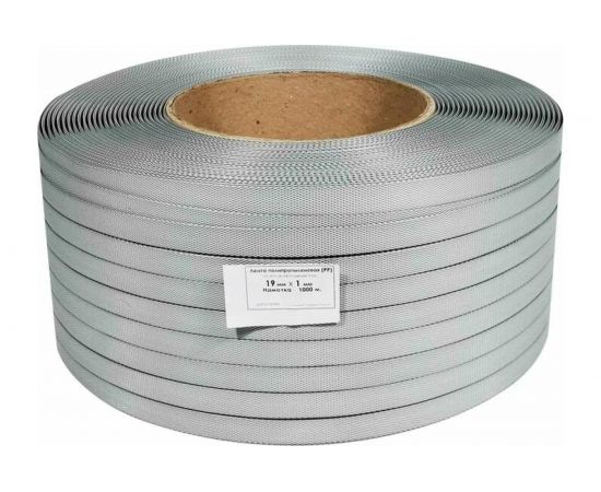 Лента Кордленд ПП, 19х1 мм х 1 км, 360 кгс, серый, М/ПА PP-00662 