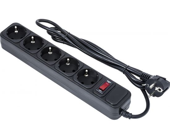 Сетевой фильтр ExeGate SP-5-10B 5 евро с заземлением, 10м, выключатель с подсветкой, черный 279181 