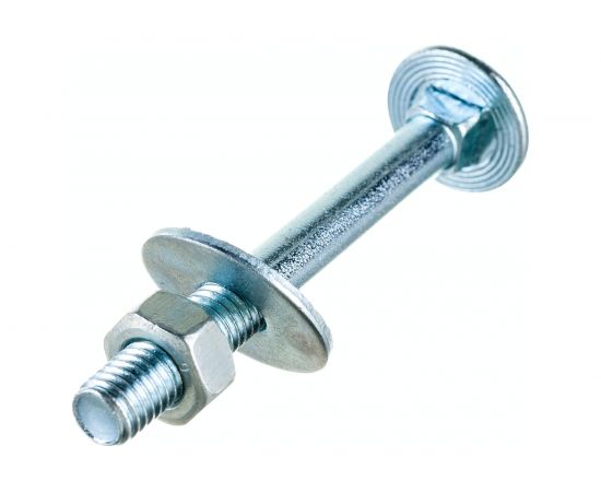 Болт Стройметиз М8х70 DIN 603 с гайкой DIN 934 и шайбой DIN 9021, цинк уп. 2 шт. 3180171 – изображение 2
