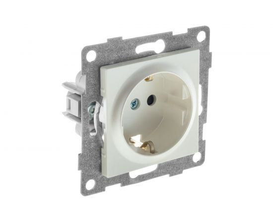 Механизм розетки GUSI ELECTRIC 1-ой с заземлением, с защитными шторками, СУ, 16А, 250В, жемчуг С11Р4-028 – изображение 2