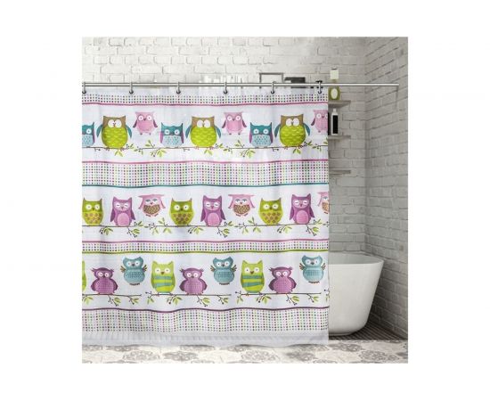 Штора для ванной Доляна Совушки 180х180 см, полиэстер 1385712 – изображение 2