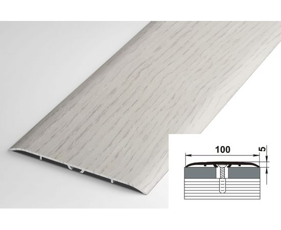 Порог прямой алюминиевый декоративный (100 мм, 0,9 м, Дуб арктик) ЛУКА УТ000003274 – изображение 2