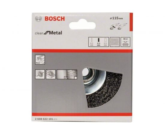 Щетка коническая для УШМ (115 мм; М14) Bosch 2608622101 – изображение 2
