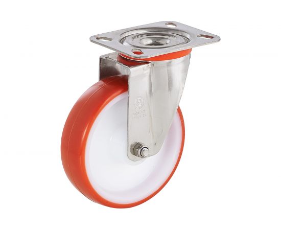 Колесо поворотное с подшипником скольжения (80х30 мм; 120 кг; полиуретан/полиамид) Tellure Rota 604201 – изображение 3