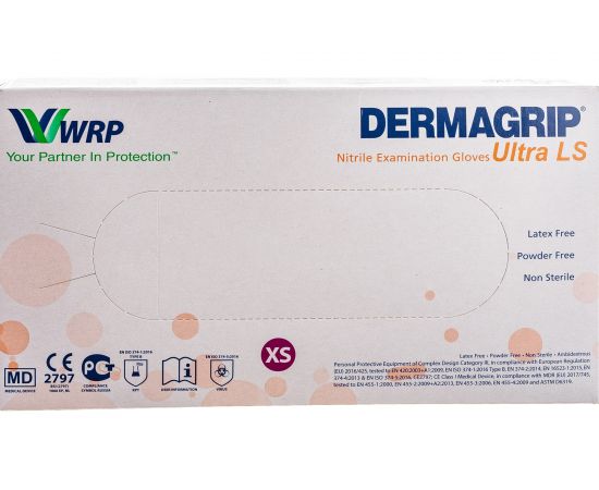 Смотровые перчатки DERMAGRIP ULTRA LS, нитрил, 200 штук, размер XS CT0000000546 – изображение 4