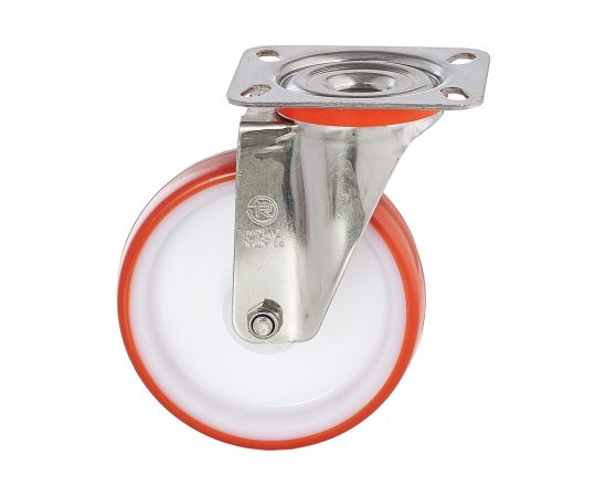 Колесо поворотное с подшипником скольжения (80х30 мм; 120 кг; полиуретан/полиамид) Tellure Rota 604201 – изображение 4