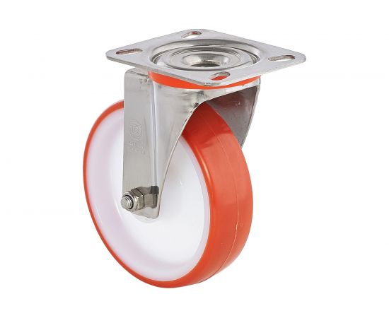 Колесо поворотное с подшипником скольжения (80х30 мм; 120 кг; полиуретан/полиамид) Tellure Rota 604201 – изображение 5