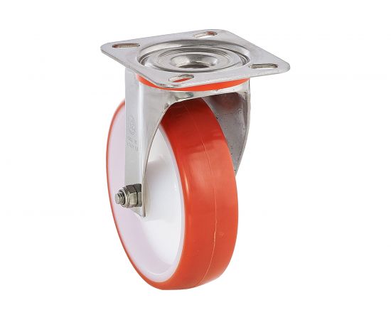 Колесо поворотное с подшипником скольжения (80х30 мм; 120 кг; полиуретан/полиамид) Tellure Rota 604201 – изображение 6