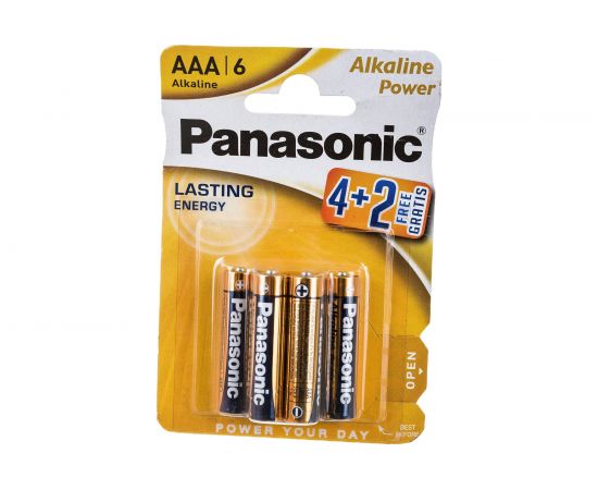 Элементы питания Panasonic LR03 Alkaline Power BL6 4+2 6204 