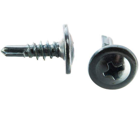 Саморезы с прессшайбой и сверлом по листовому металлу до 2 мм Зубр PH2 4,2х14 мм 40шт 300216-42-014 