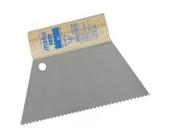 Зубчатый шпатель MAKO для клея трапециевидный стальной, идеален для нанесения клея, тип B2 812617SB 
