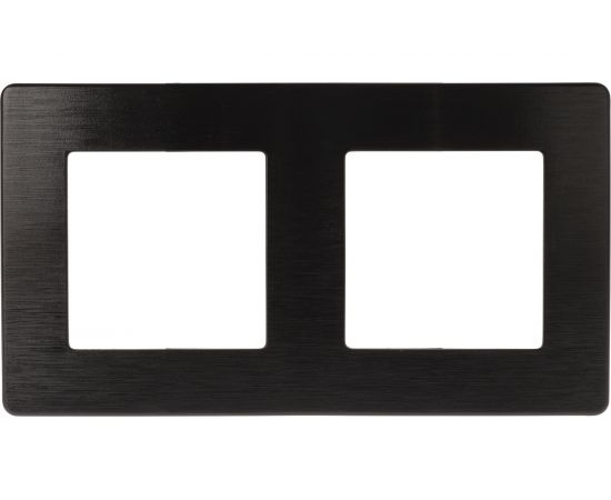 Рамка для розеток и выключателей ЭРА Серия 12 12510206 на 2 поста, Сатин, черный Б0052514 