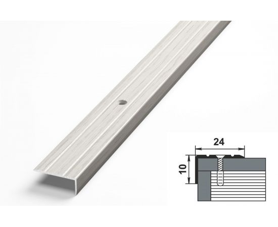 Порог угловой алюминиевый (24х10 мм; 0.9 м; декоративный; дуб арктик) Лука УТ000002489 – изображение 2
