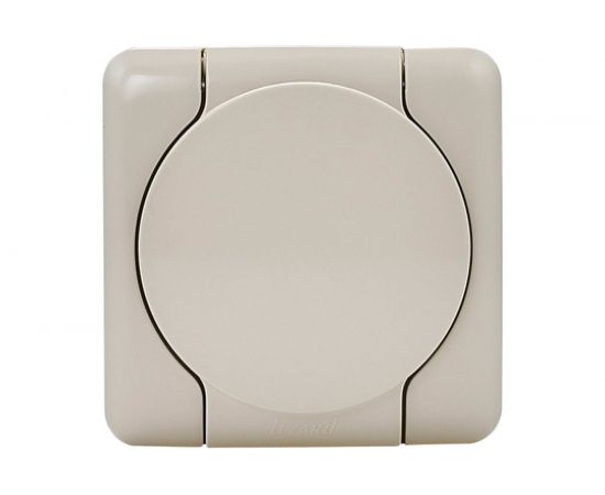 Розетка Lezard VIOLA с заземлением, с крышкой, керамика крем 751-0300-123 – изображение 2