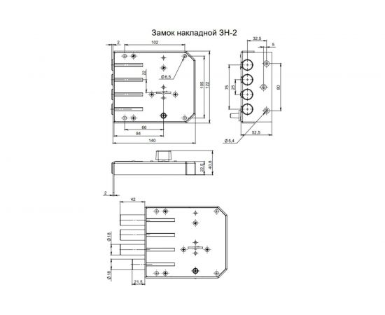 Накладной замок Симеко ЗН-2х3 2186 – изображение 2