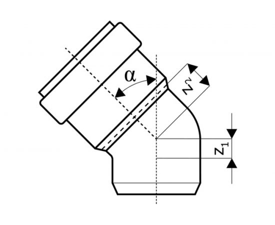 Отвод Ostendorf для бесшумной канализации 45 градусов, 110 мм 335120 – изображение 2