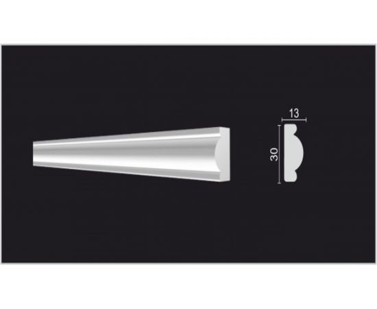 Стеновой молдинг Decor-Dizayn ударопрочный влагостойкий под покраску 30Х13Х2000 мм 157А – изображение 2