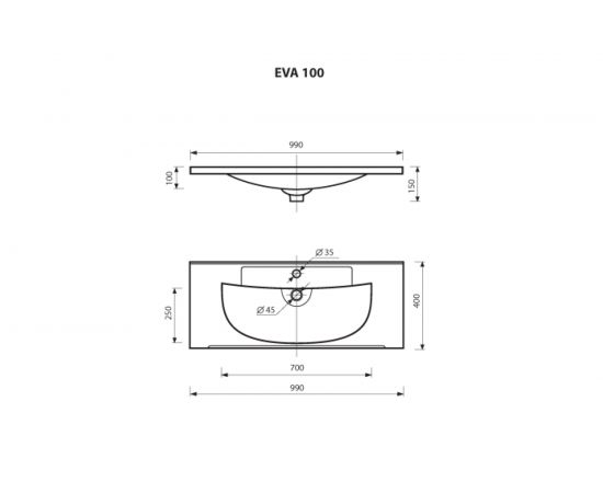 Мебельный умывальник Misty "EVVA -100" D М Р-Евв14100-Д – изображение 2
