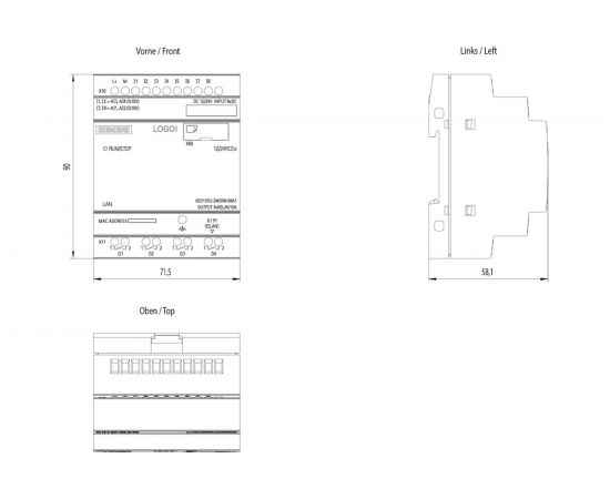 Микроконтроллер Siemens LOGO! 12/24RCEO, 8 DI 4 AI 4 DO, БЕЗ дисплея 6ED10522MD080BA1 – изображение 2