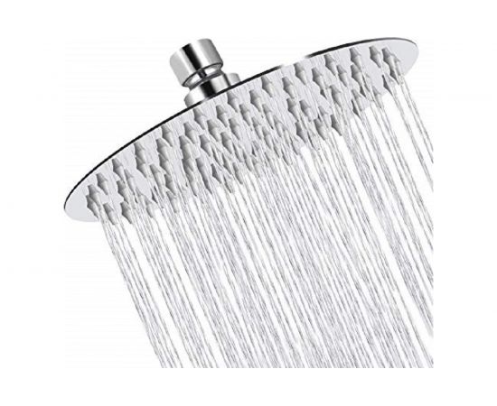 Потолочная лейка для душа OUTE круглая, 25x25 см, глянцевый хром, кронштейн с шарниром TH97J-10 – изображение 2