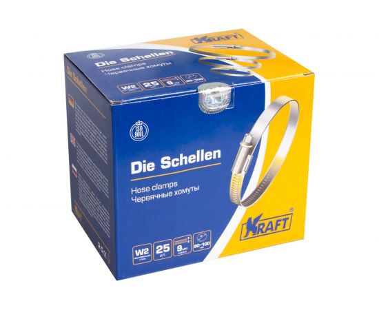 Хомут KRAFT 80-100 мм, нержавеющая сталь, уп. 25 шт. KT 880412 – изображение 3
