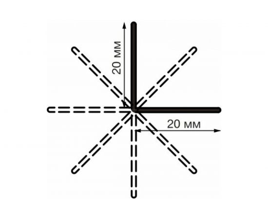 Универсальный ПВХ угол GRACE Рико Лео 20х20 мм, 3 м, 18 шт./уп. 112 Ясень серый 00000002689 – изображение 3