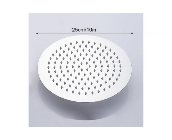 Потолочная лейка для душа OUTE круглая, 25x25 см, глянцевый хром, кронштейн с шарниром TH97J-10 – изображение 3