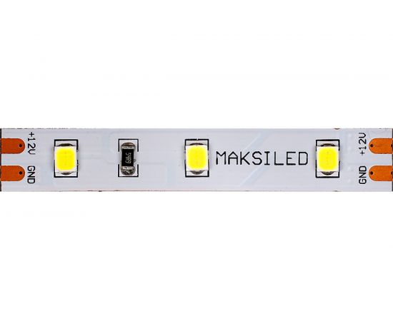 Светодиодная лента MAKSBRIGHT 12В, 60д/м, 14.4Вт/м, IP20, 1200лм/м, 3000K, тепл. белый, 5м MB-R60SS-2835-WW-S – изображение 3