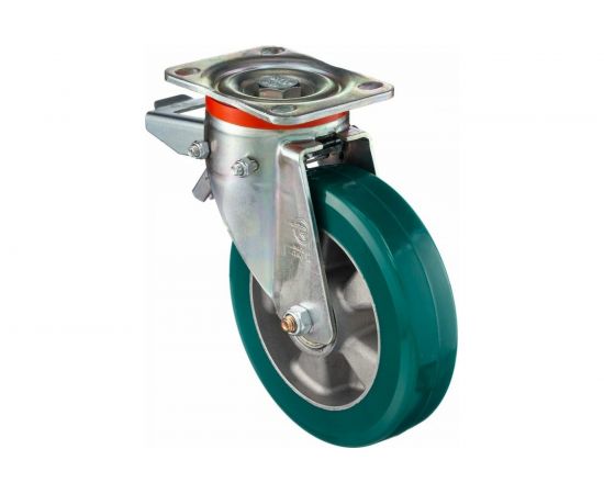 Колесо с вращающейся опорой, пластиной крепления и задним тормозом (200 мм; 700 кг) Tellure rota 627206 – изображение 10